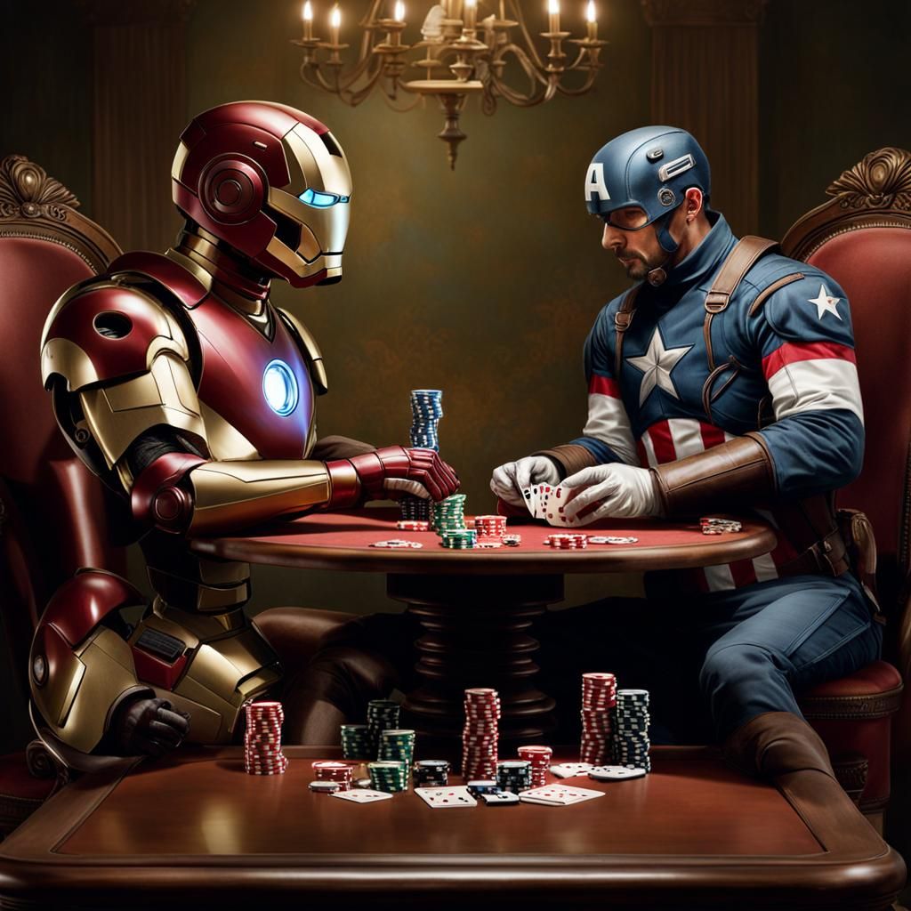 Ironman and Captain America Play Poker
