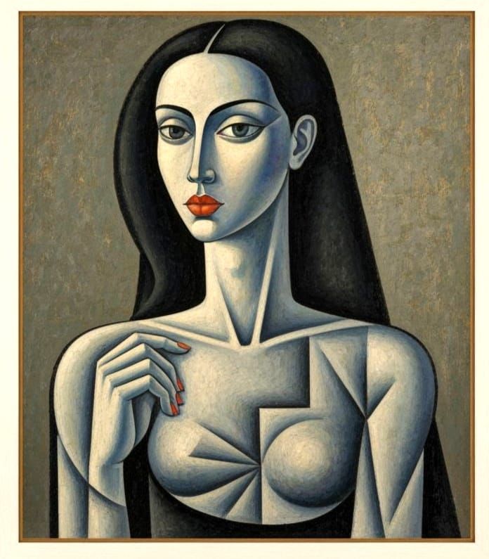 Cubist Woman Masterpiece in Abstract Style
