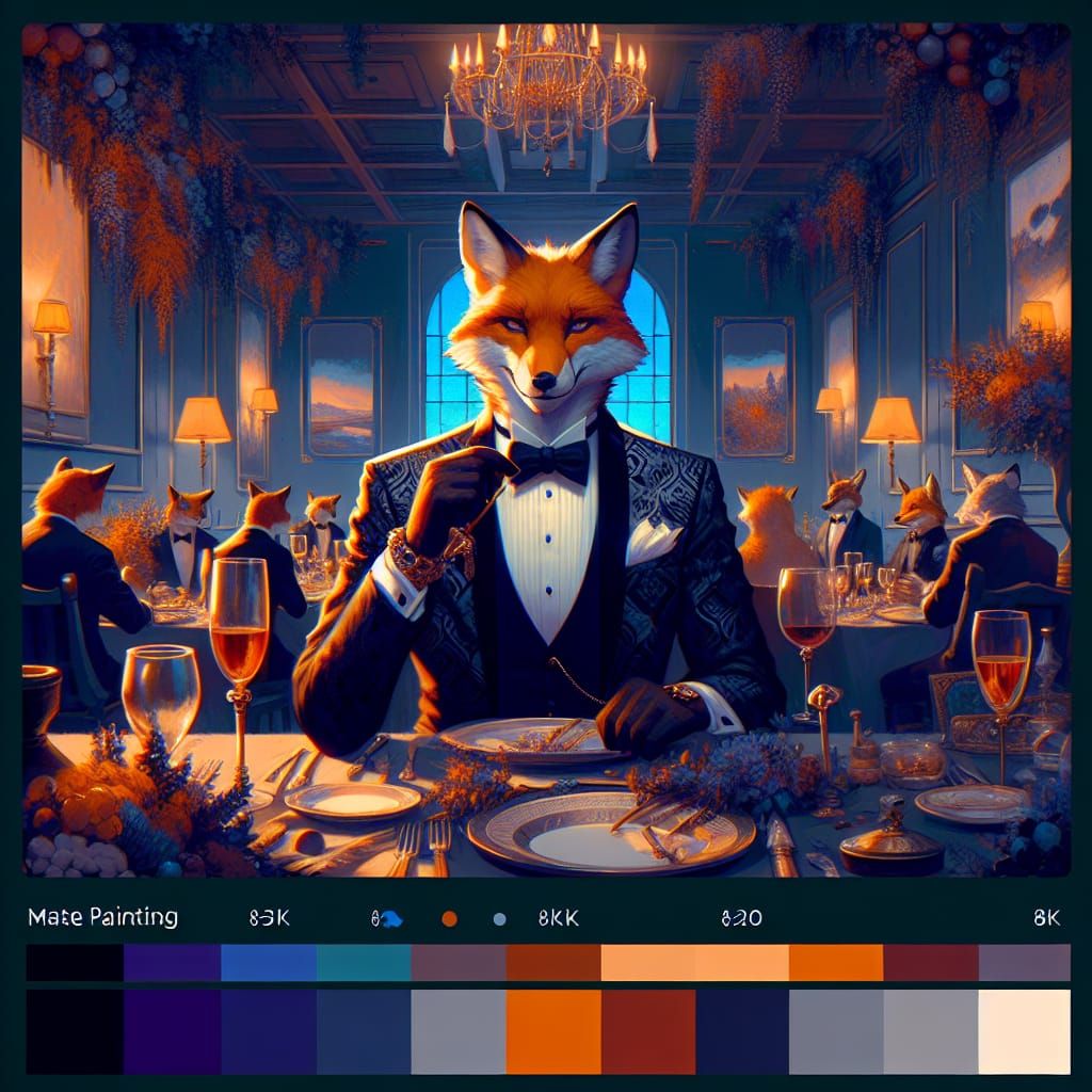 Sophisticated Fox at Fantasy Dinner Party