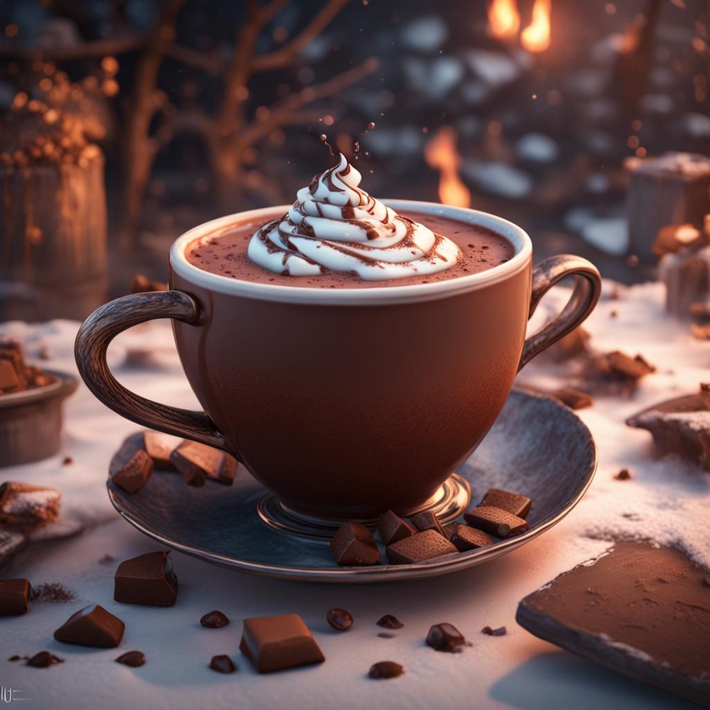 Fantastical Hot Chocolate Concept Art in Deep Color