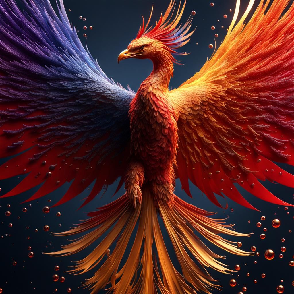 Reflective Paint Phoenix: An 8K Masterpiece