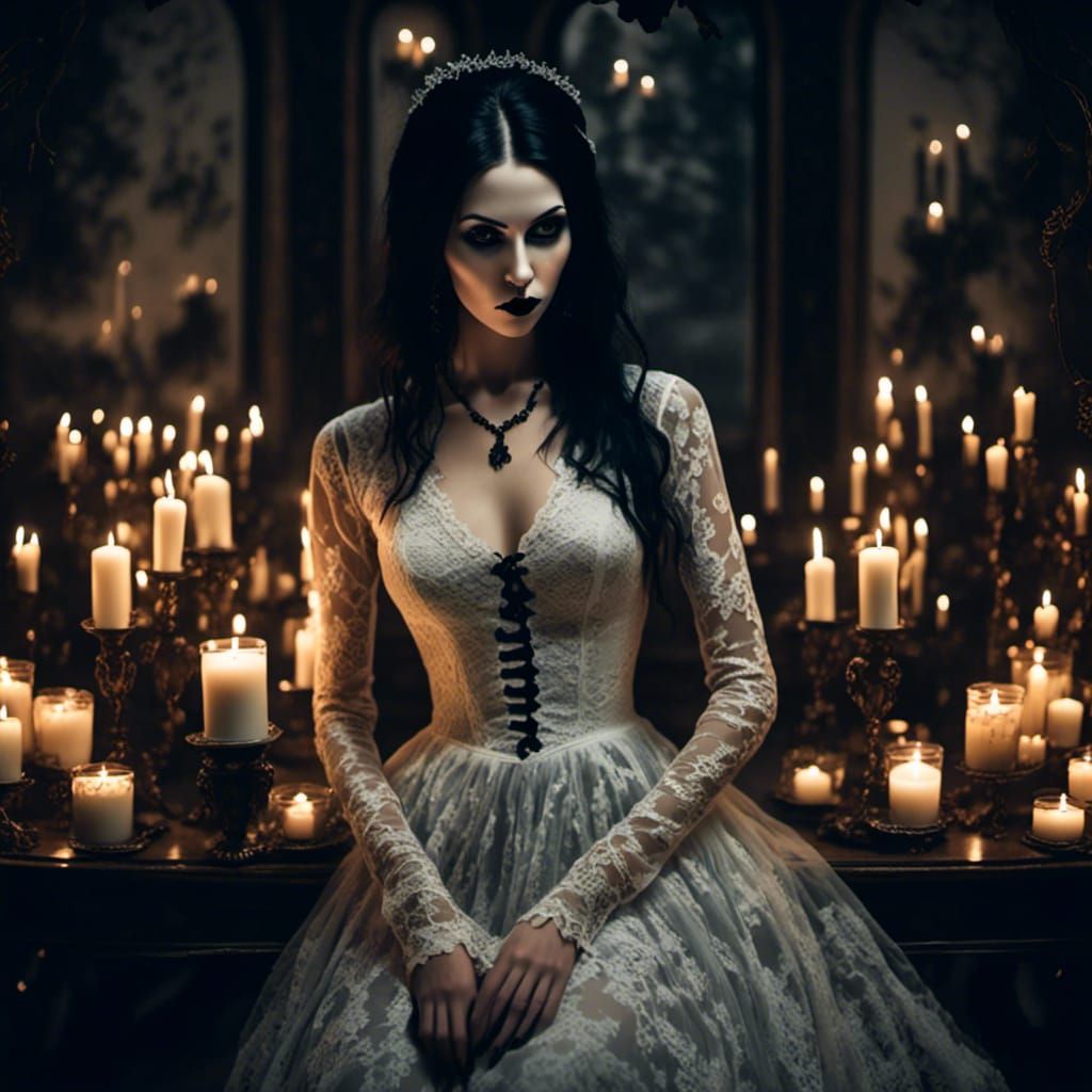 Translucent Ghost in Gothic Sitting Room