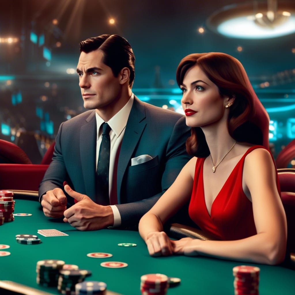 Superman and Lois Lane at Casino Poker