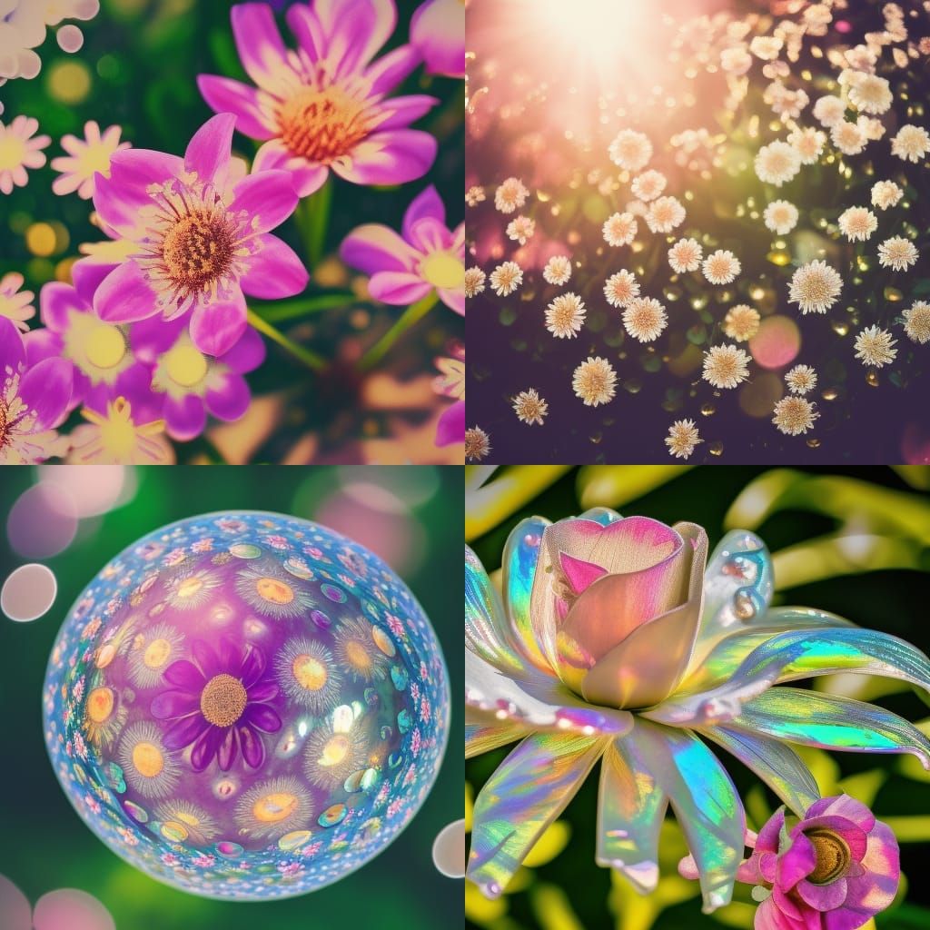 Floral Design on Silver Sphere, Professional Photography