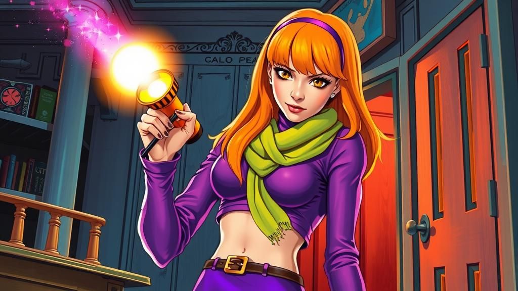 Daphne as Retro Cyberpunk Hero in Oil Painting