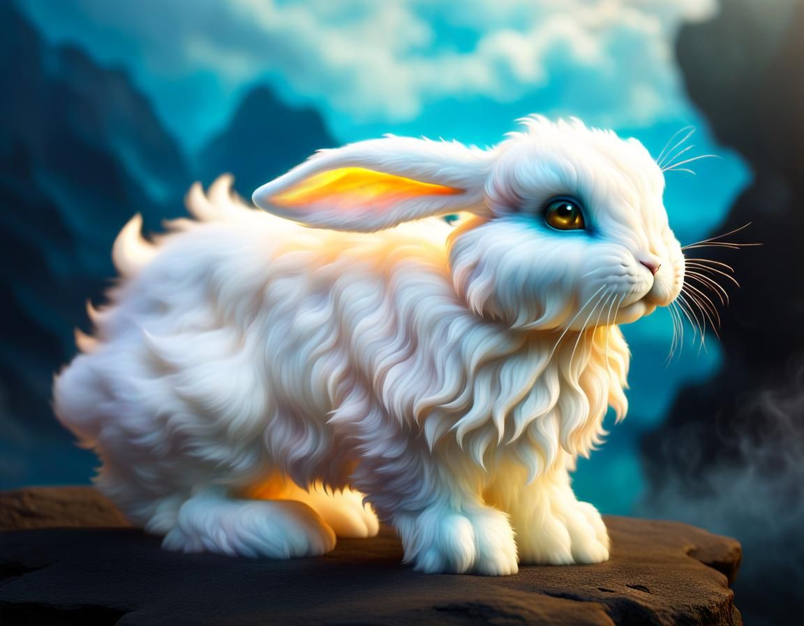 Rough fur baby Lop-eared Rabbit