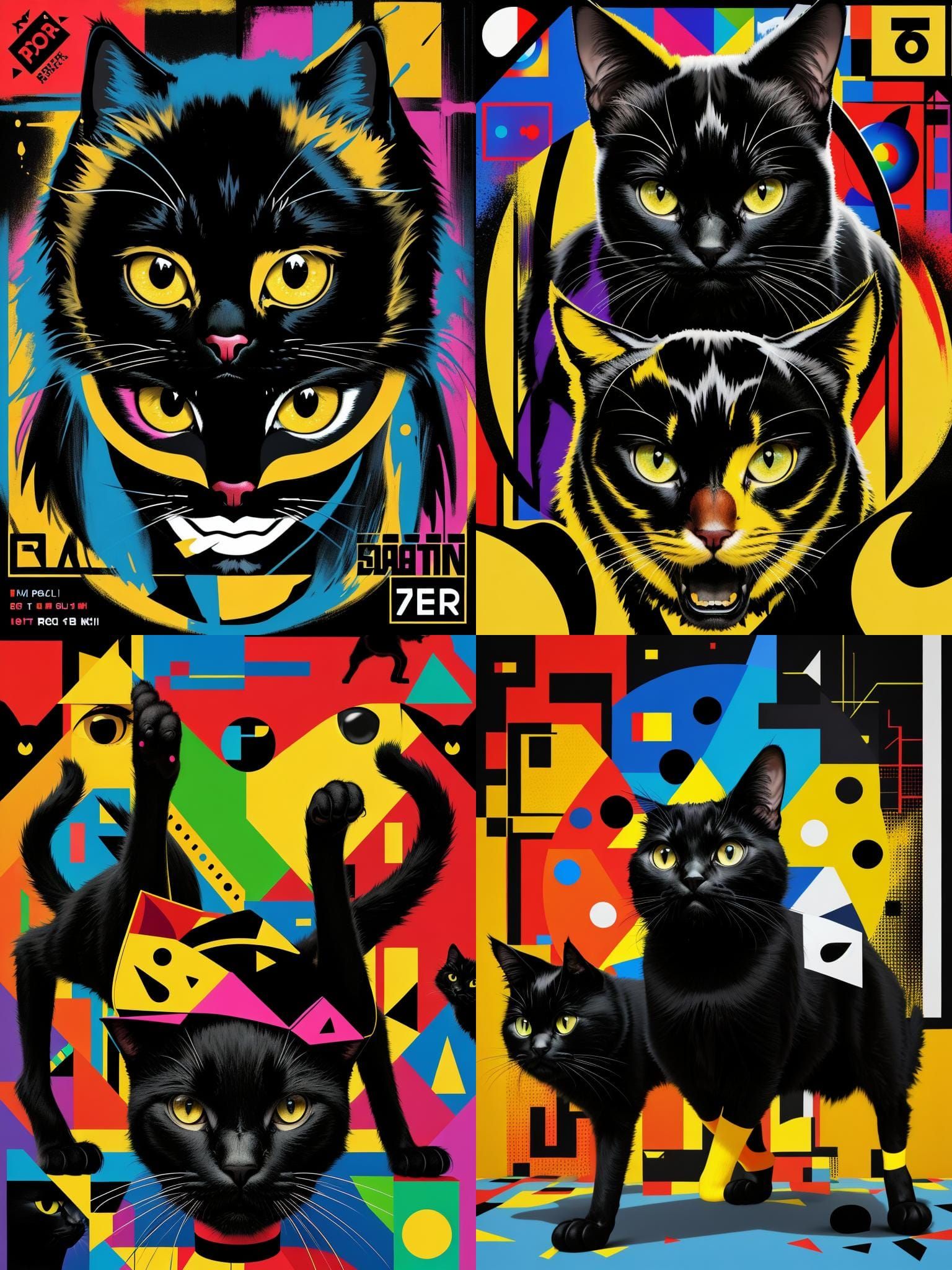 black cat pop art