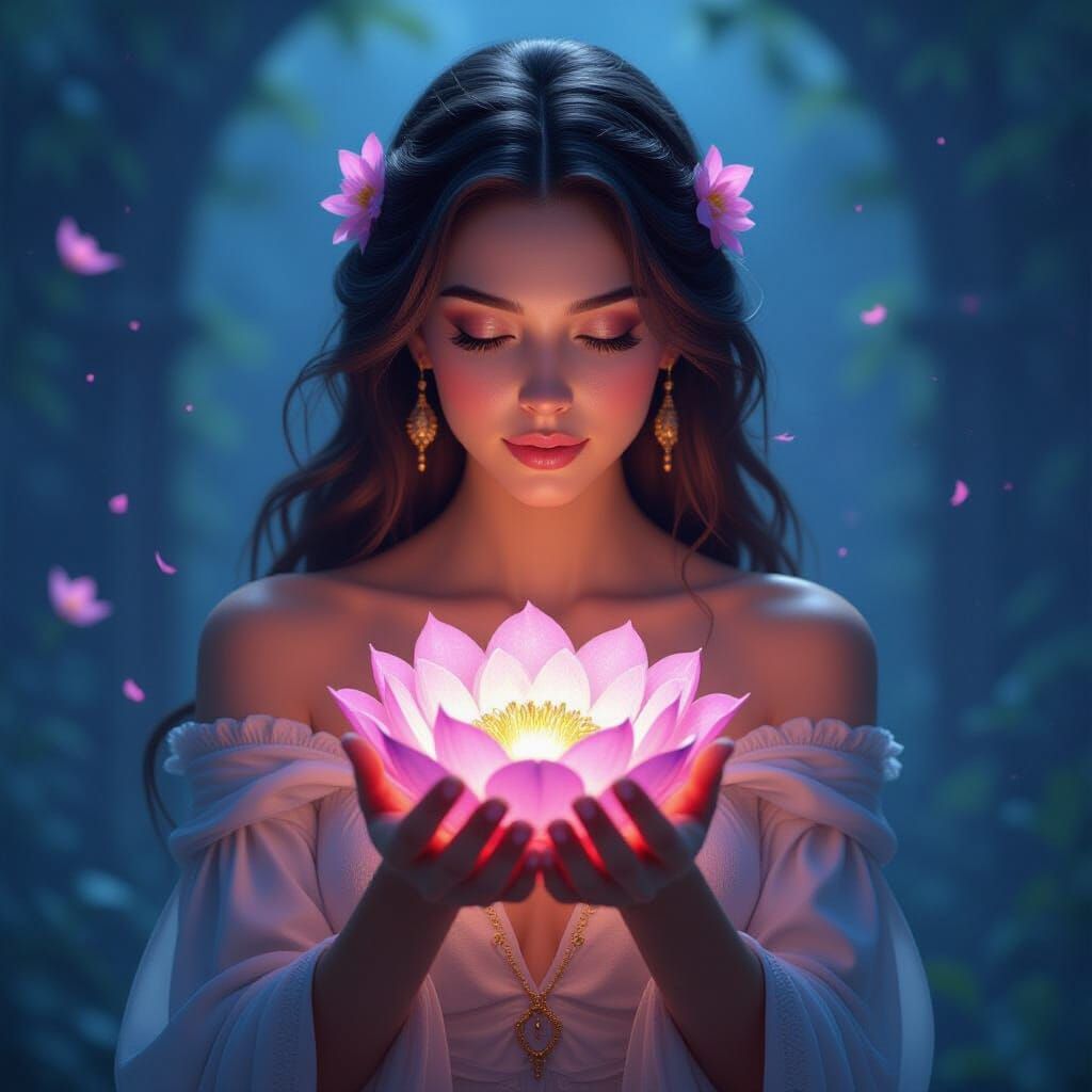 Hera's Cosmic Flower of Love, Fantasy Concept Art