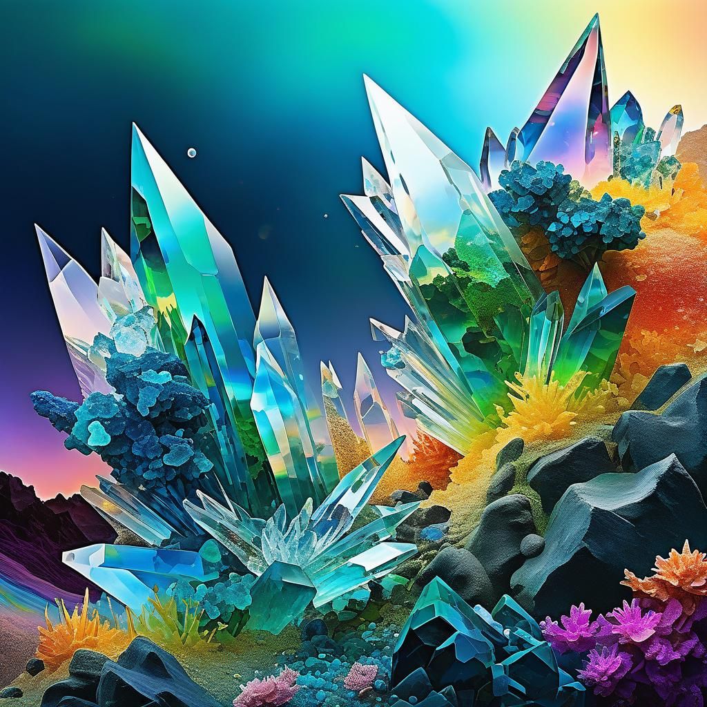 Ethereal Crystal Ecosystem in Digital Painting