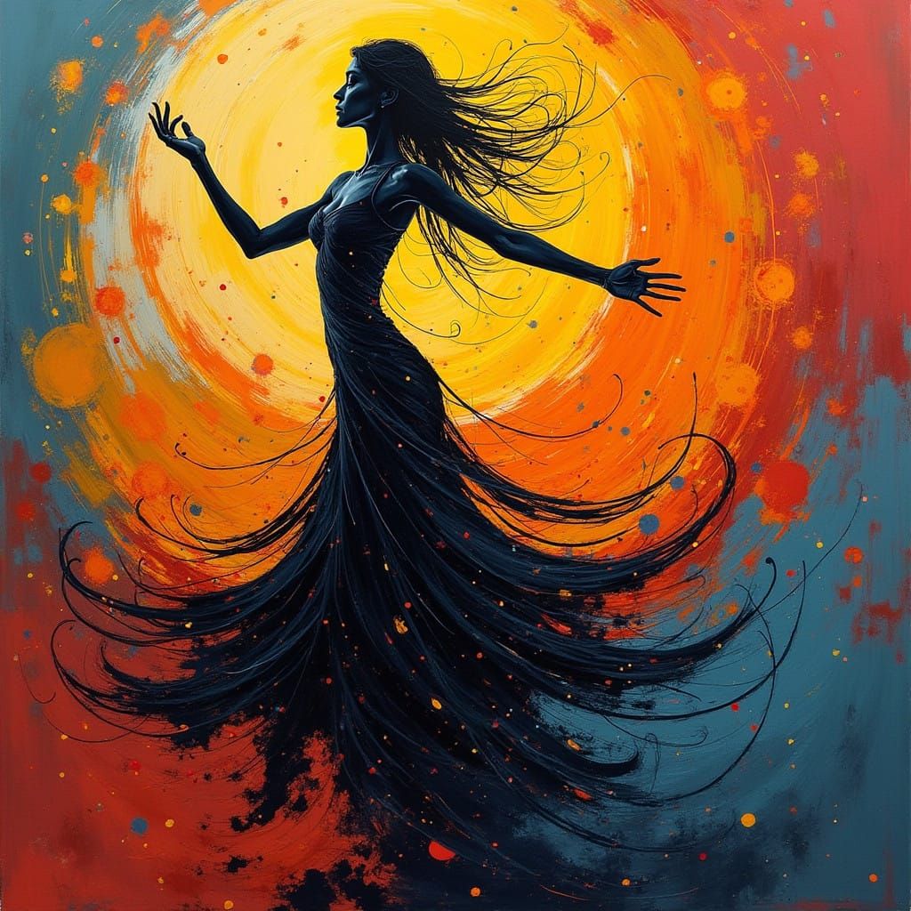 Vibrant Abstract Expressionist Dance