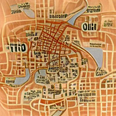 1920s City Map in Vintage Style