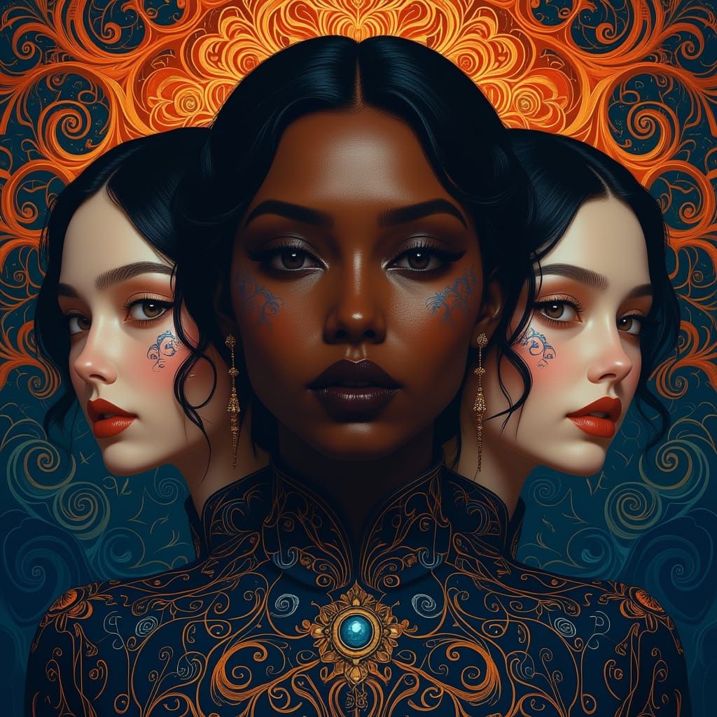 Realistic Split Personalities Representation: Matte Painting