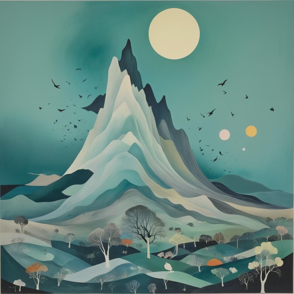 Surrealist Landscape in Layered Composition