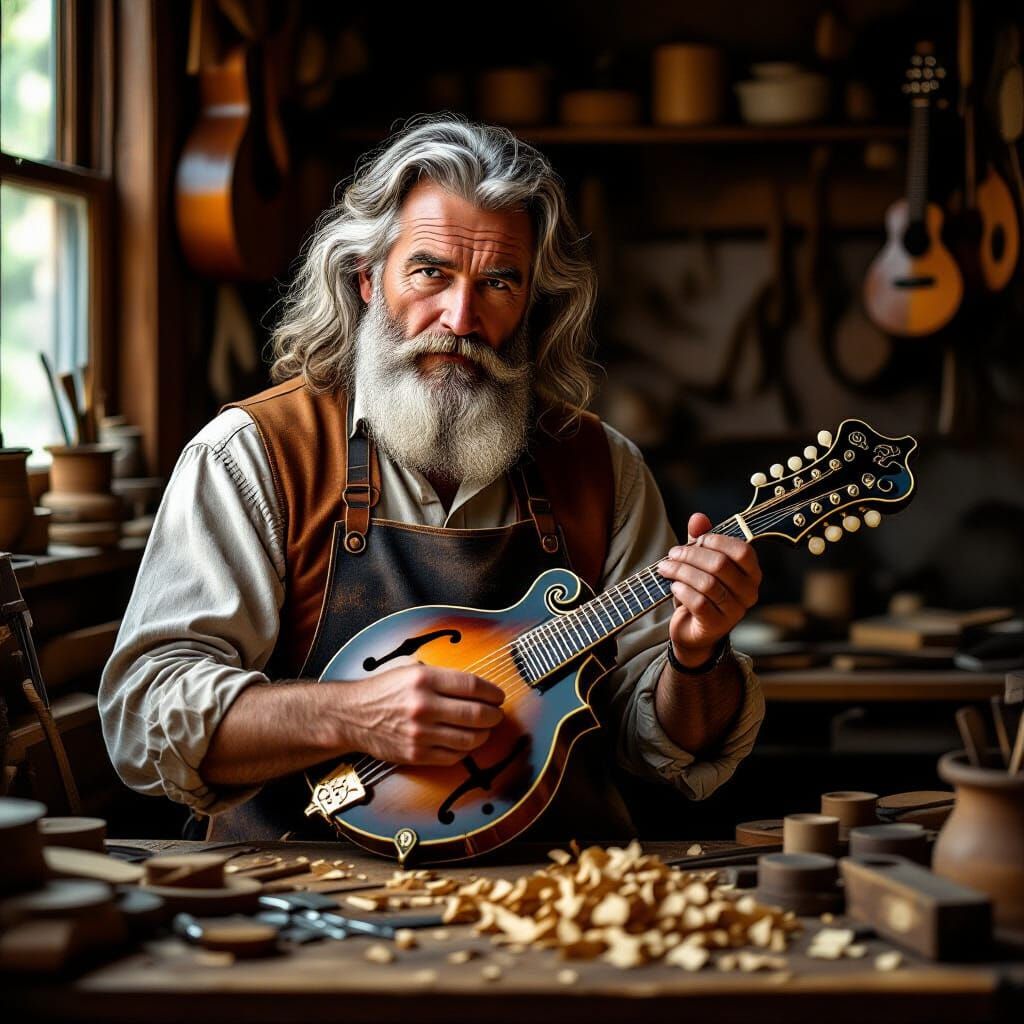 Instrument Maker in Workshop, Rembrandt Style