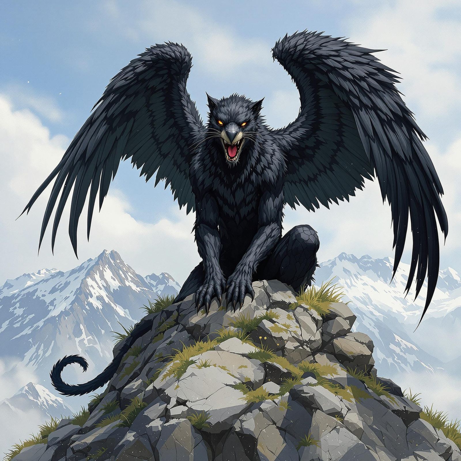 Raven Panther Hybrid on Mountain Peak