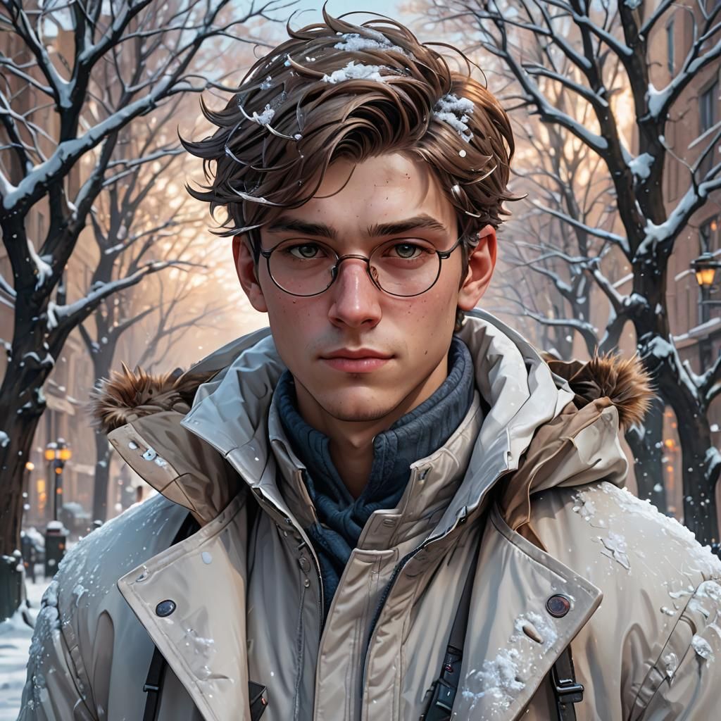 Detailed Portrait of Geeky Teenager in Hyperrealistic Style