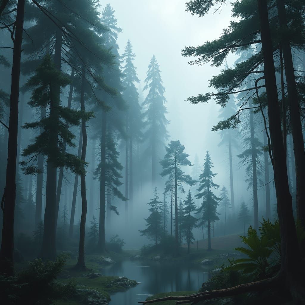 Misty Forest on Belkadan, a Planet of Ancient Mystique