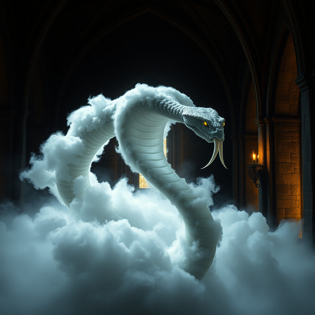 Ethereal Mist Cobra in Gothic Castle