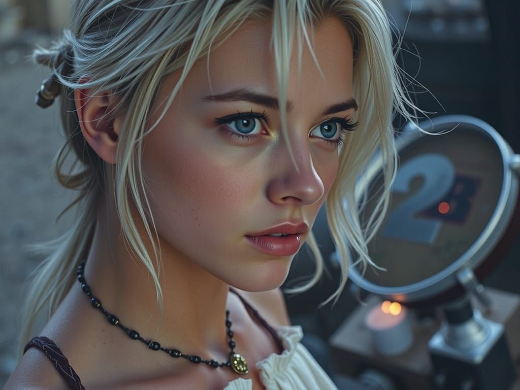 Luigi and White-Haired Lady Embrace on Ruined Earth