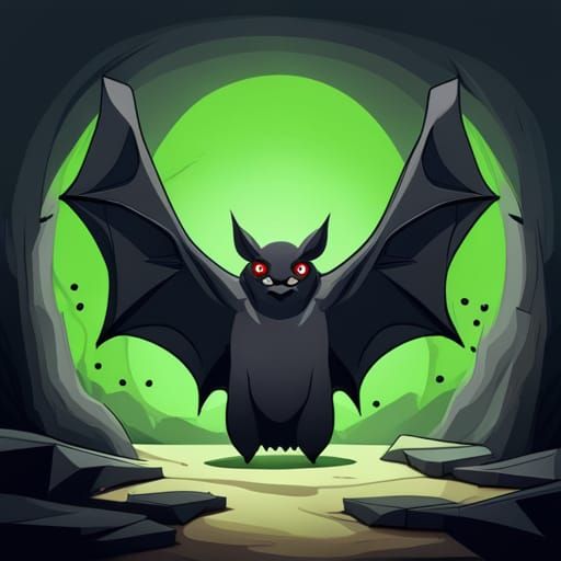 Giant Monster Bat in Glowing Cave