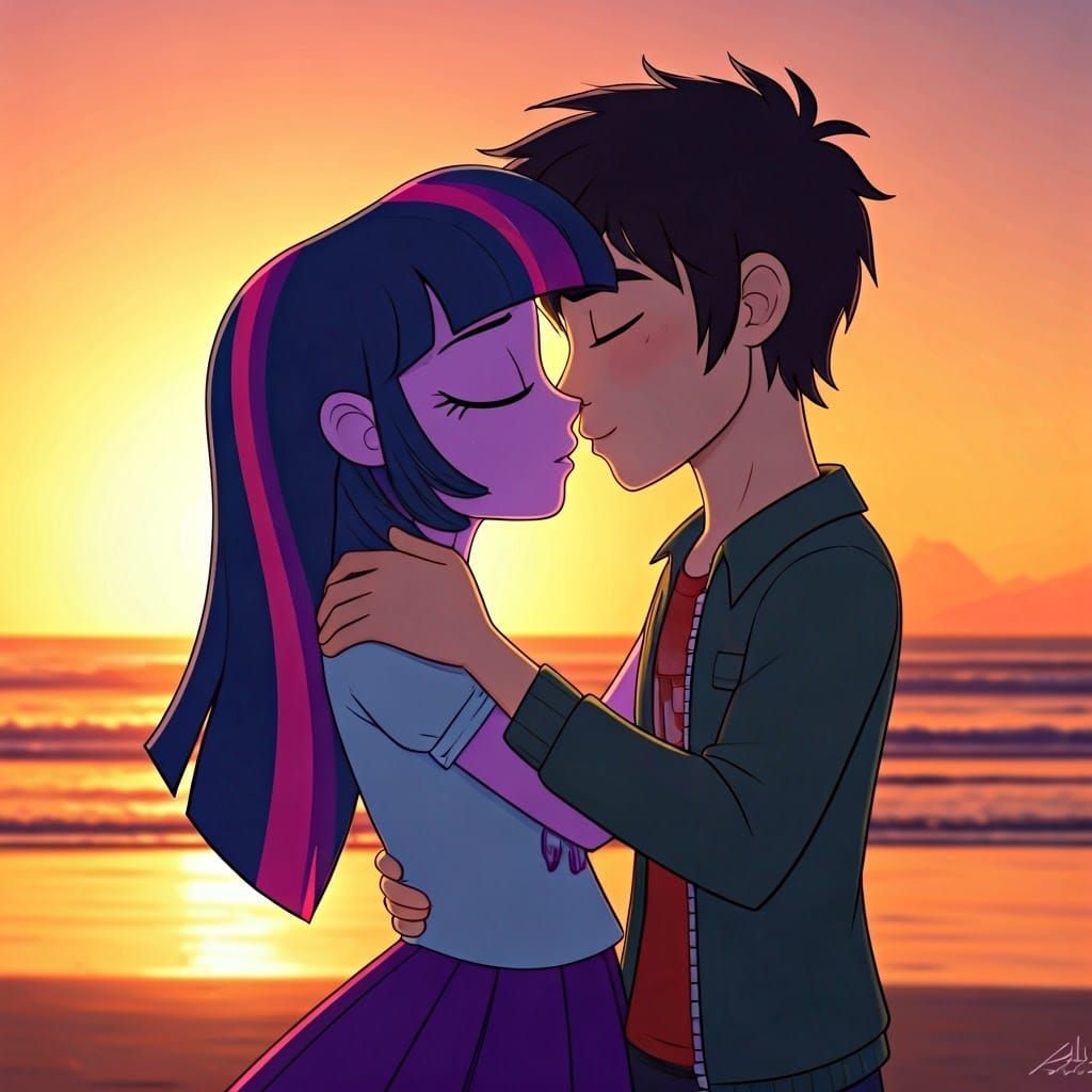 Magical Friendship Unites Two Heroes at Sunset Beach