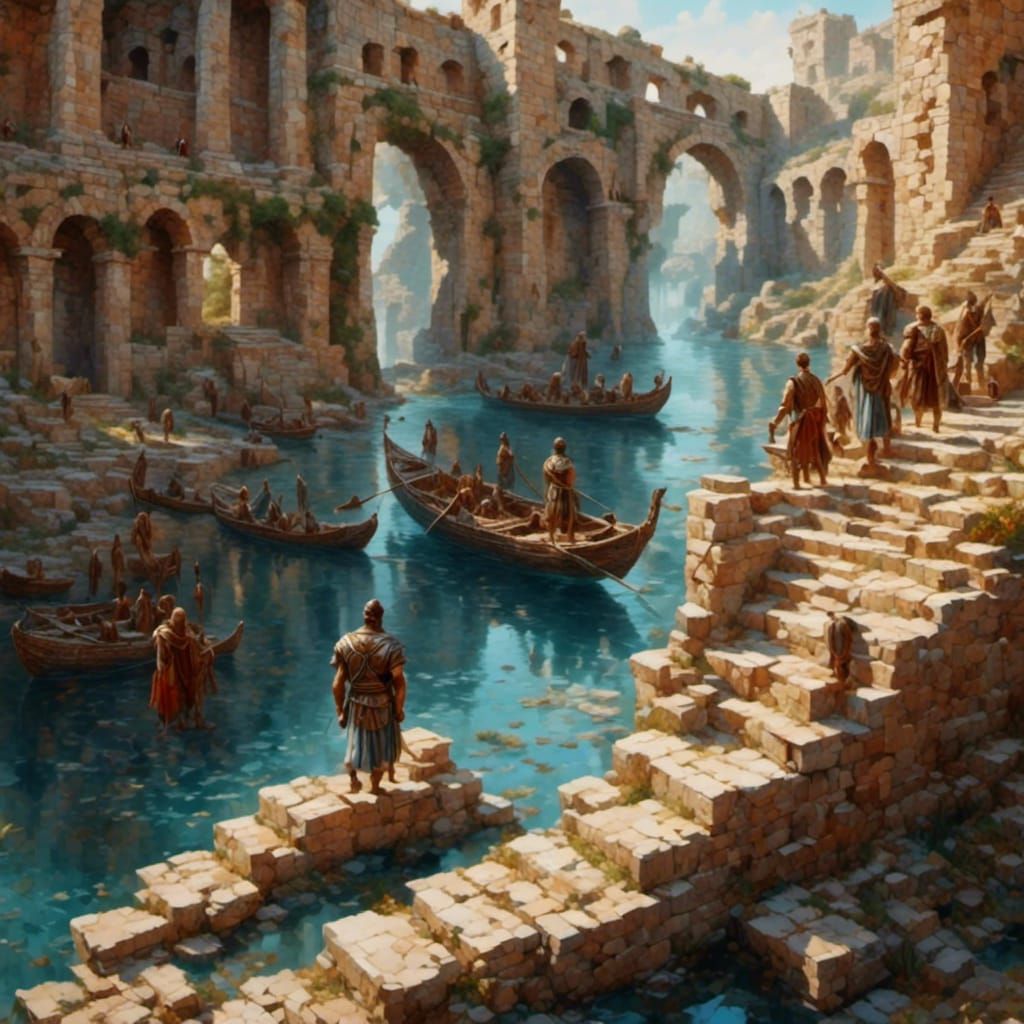 Lighthouse of Alexandria in Ancient Roman Impressionism