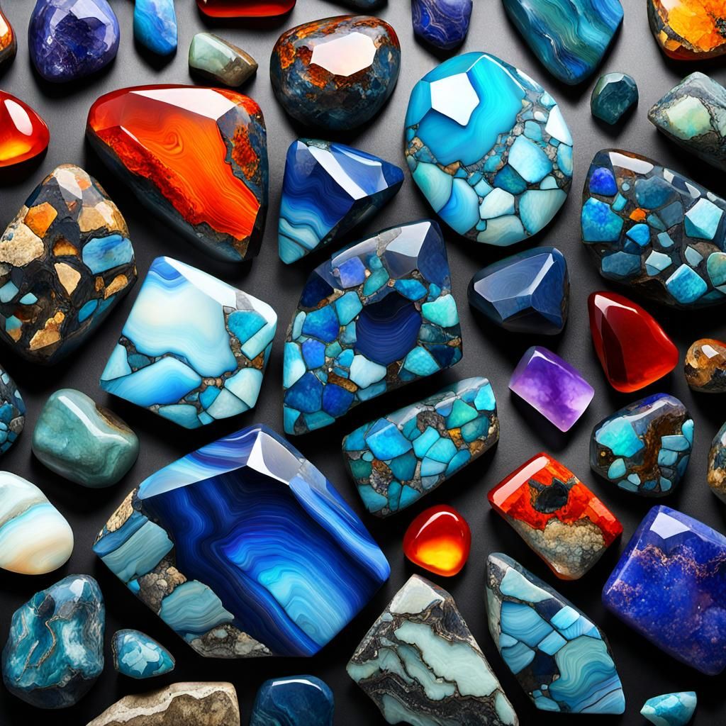 Mystic Gemstone Abstract in Hyperrealistic Style