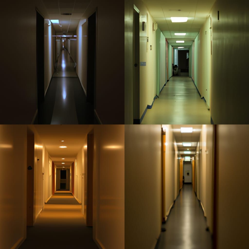 Sinister Endless Corridor in a Liminal Space