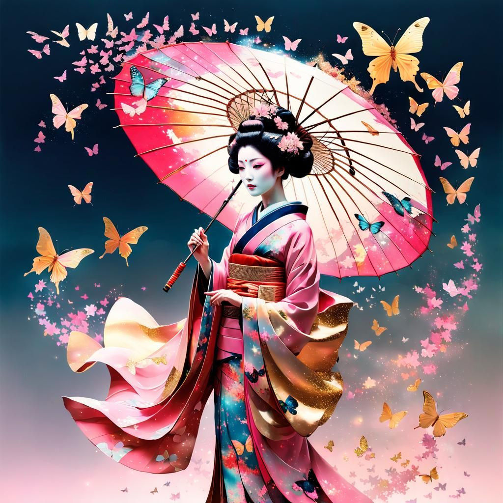 umbrella made of butterflies