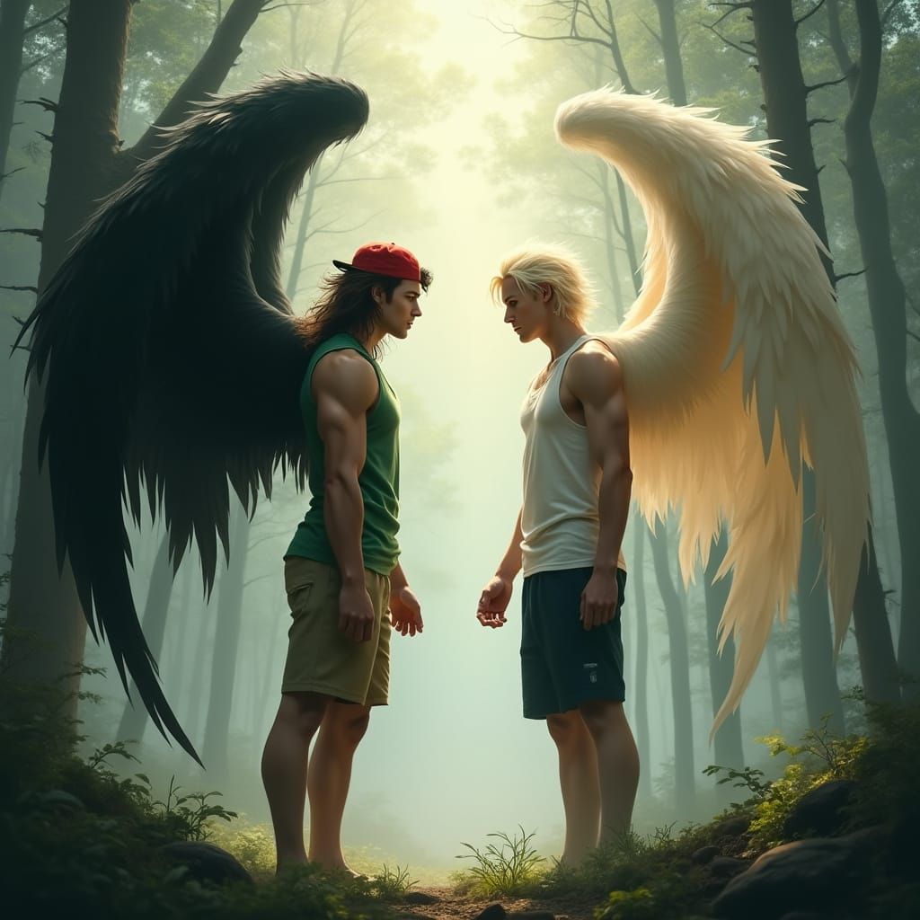 Mystical Clash of Light and Darkness in a Haunting Anime Lan...