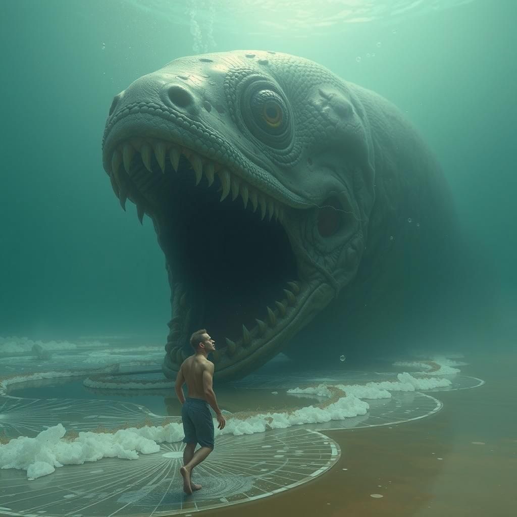 Grotesque Sea Monster Hybrid Escapes Abandoned Lab