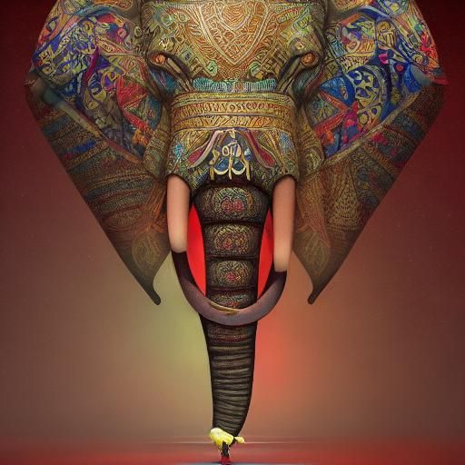Elephant Balancing on Balloon: Fantasy Concept Art