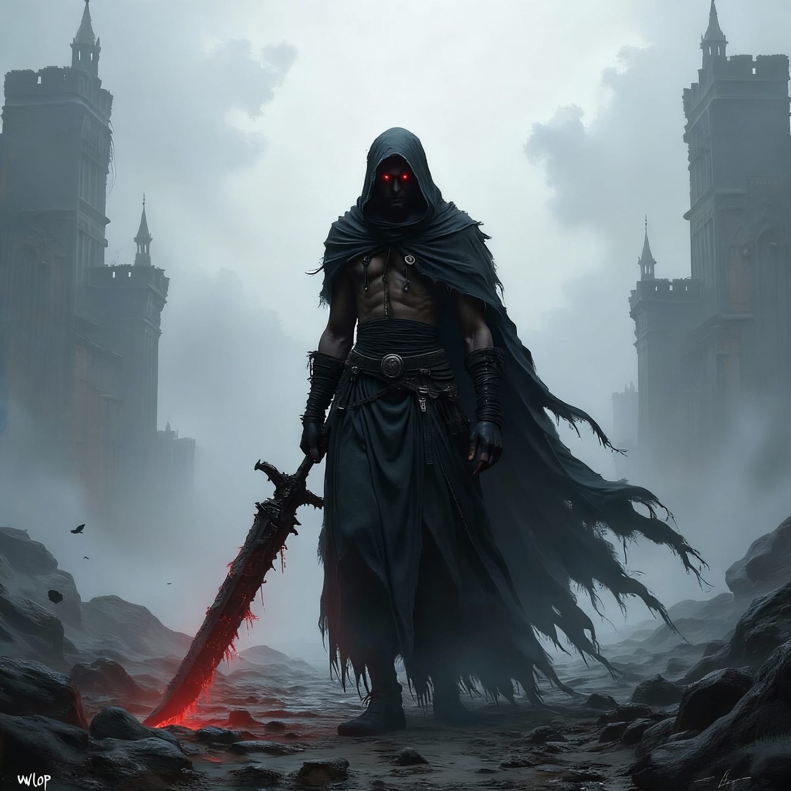 Dark Fantasy Character in WLOP Style