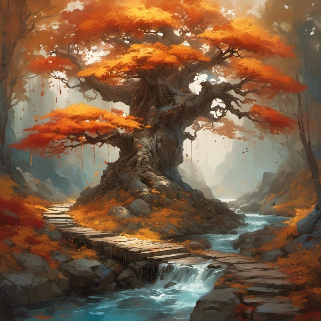 The Ancient Maple of Whispering Falls