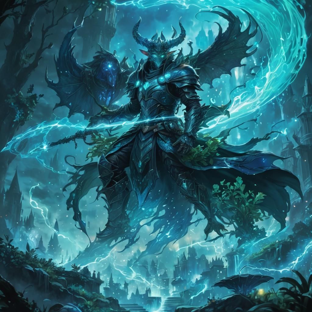 Epic Medieval Fantasy Wizard in Psychedelic Manga Style