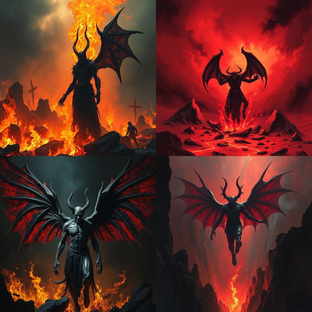 Lucifer in Hell: AI Generated Image
