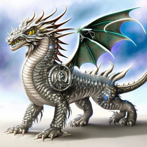 Iridescent Luck Dragon with Sparkling Scales