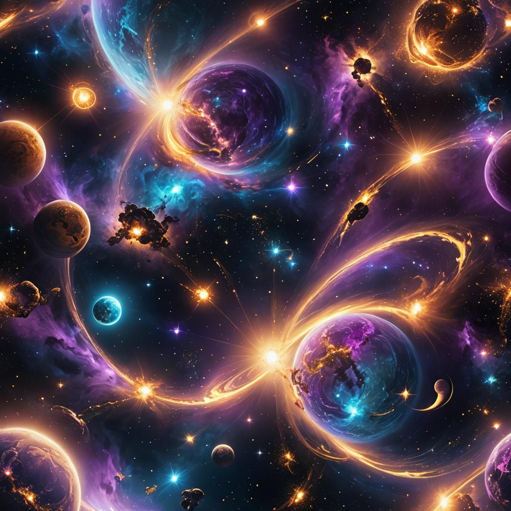 Majestic Space Universe with Glowing Stars and Nebula