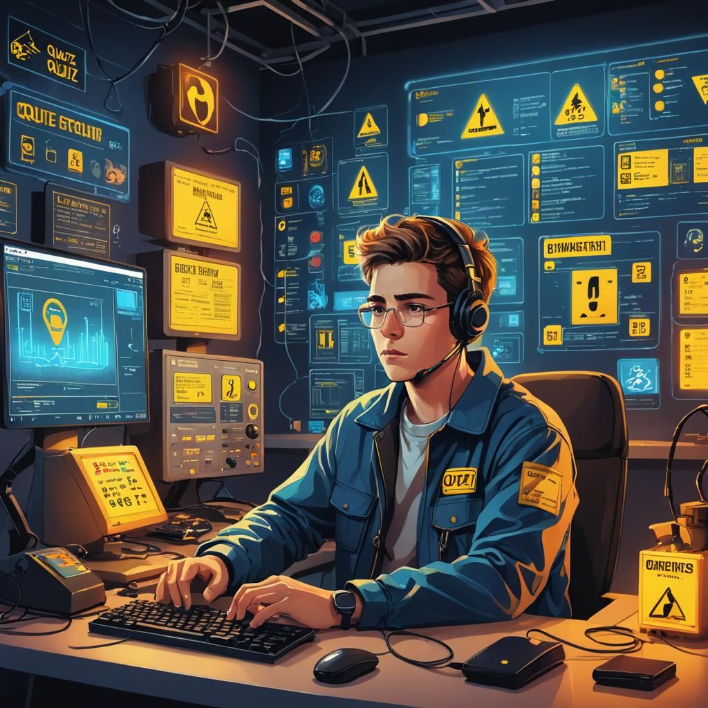 Electrical Safety Quiz in Digital Illustration