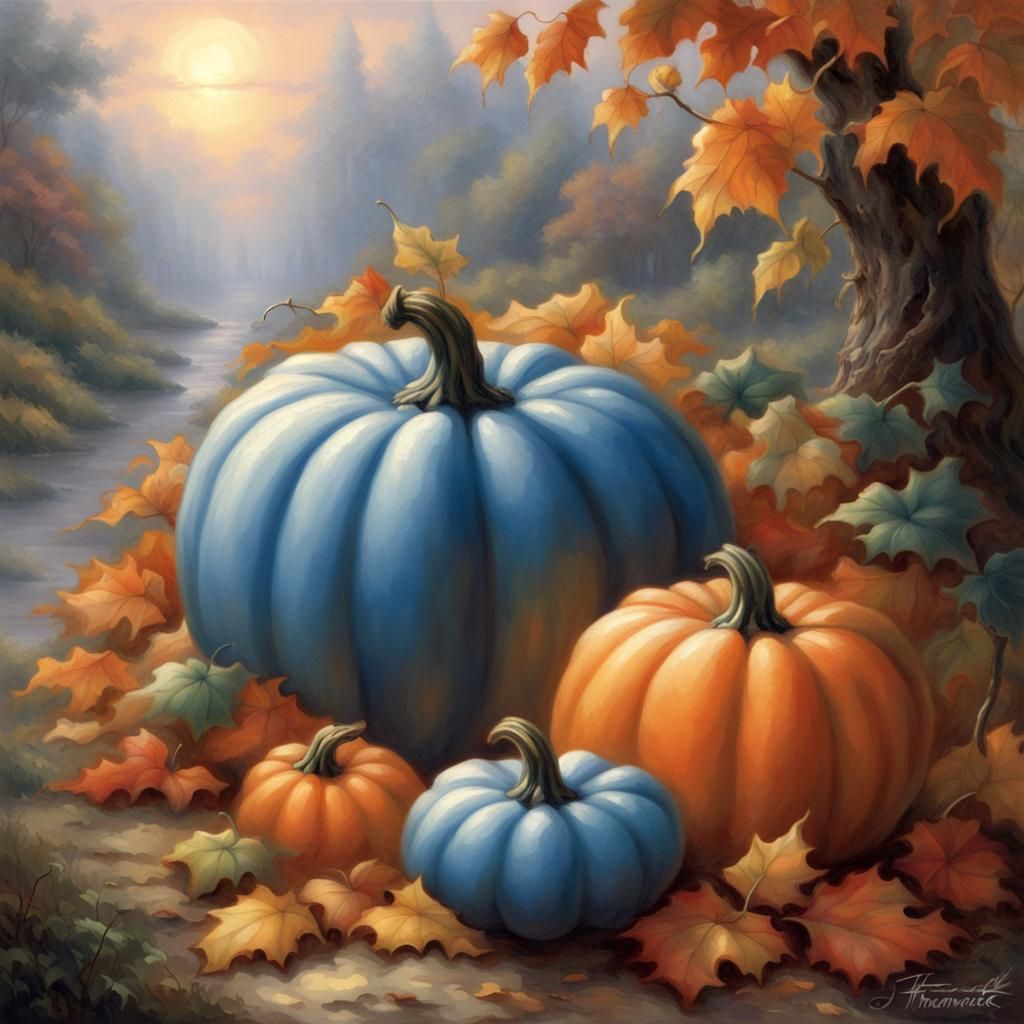 Ethereal Pumpkins in Hyperdetailed Fantasy Landscape