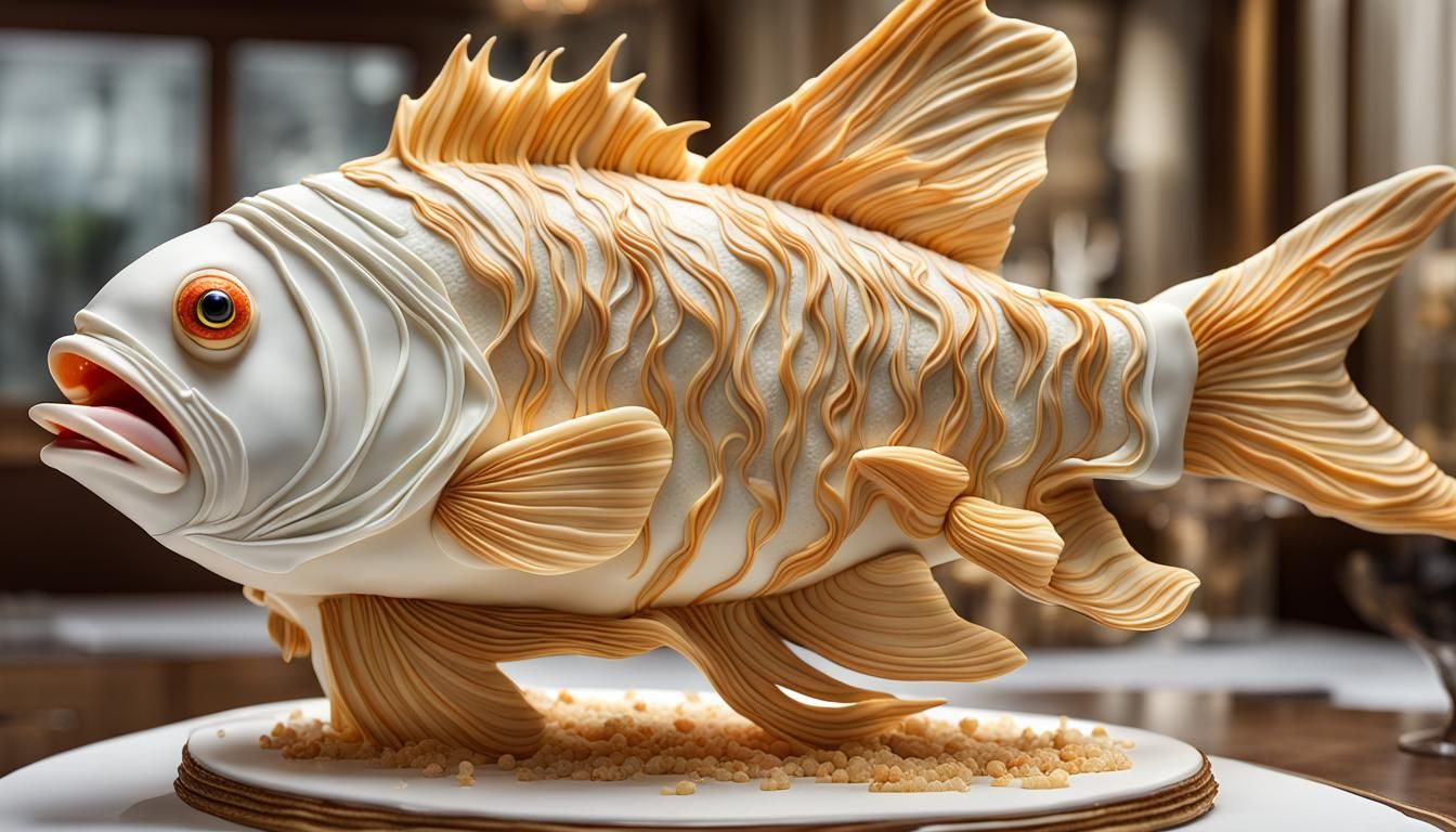 Fish-shaped cake