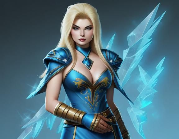 Erika Eleniak as Crystal Maiden in Dota 2