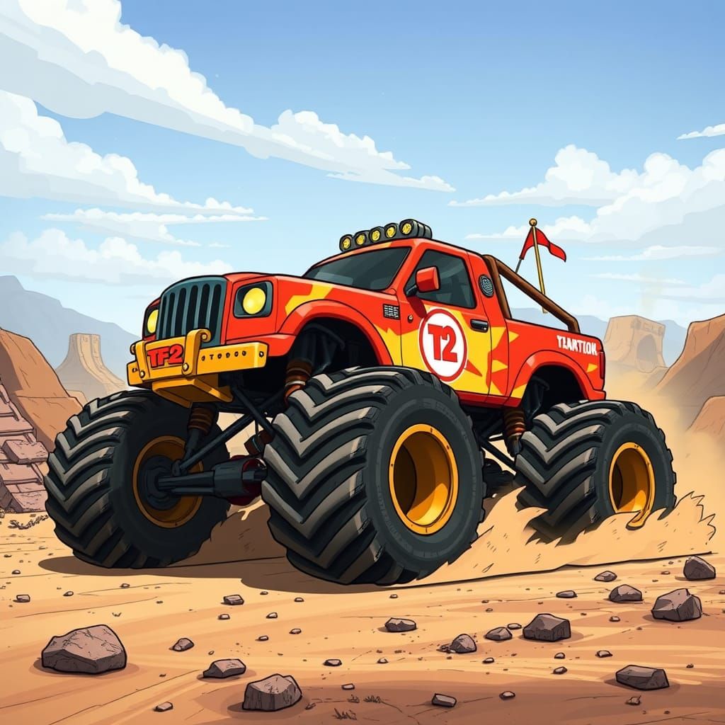 Team Fortress 2 Monster Truck in Cartoon Style