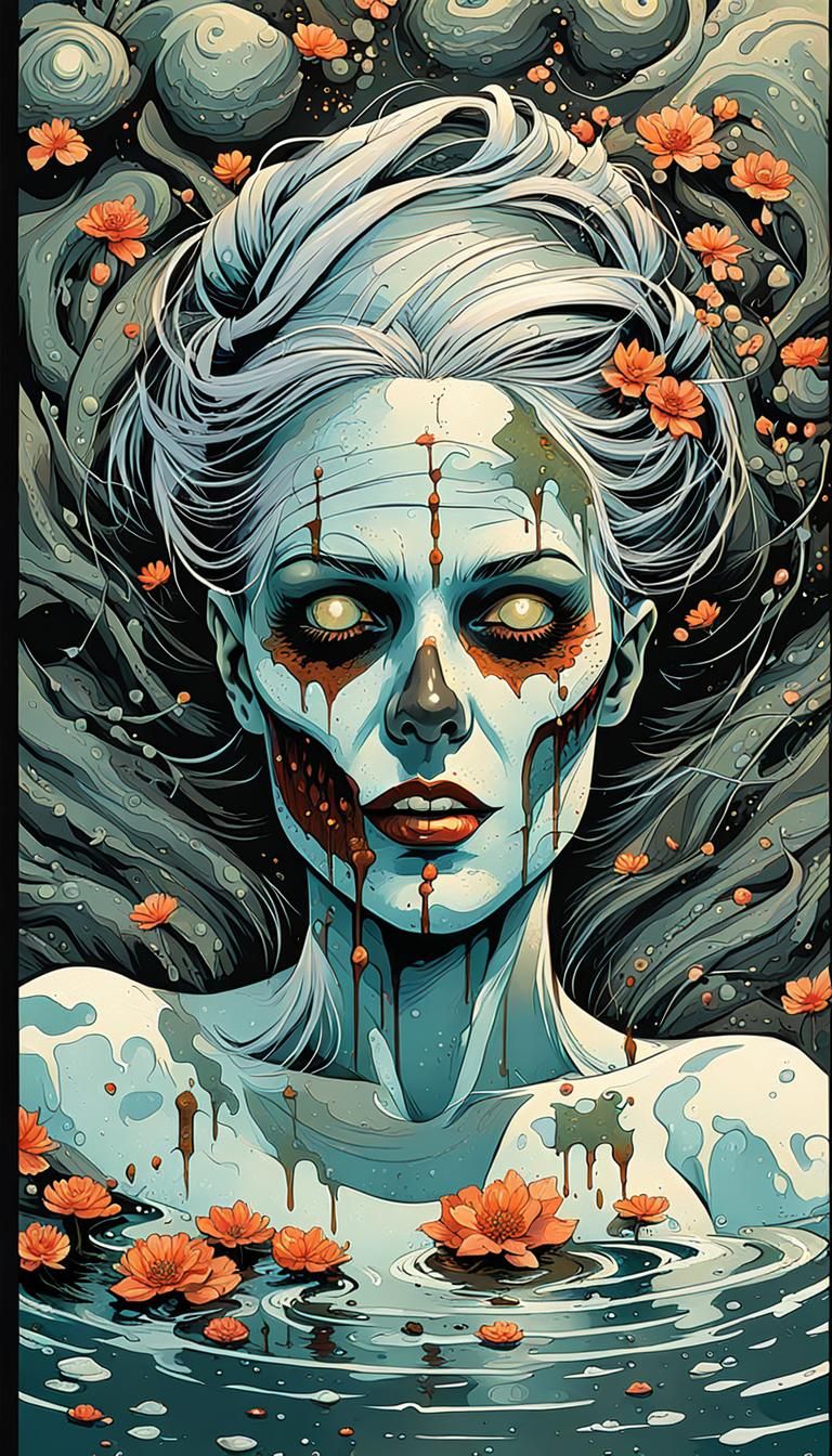 Living dead girl - mud bath concept