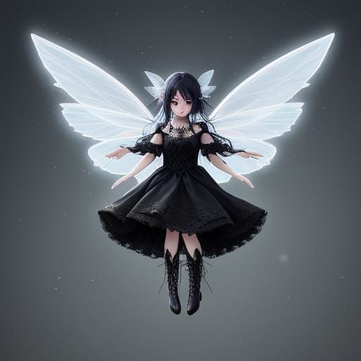 Ethereal Moonlit Fairy in Delicate Boots