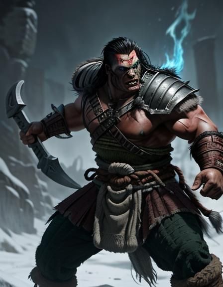 Eternal Half-Orc Barbarian: Ragnar Ironblood Portrait