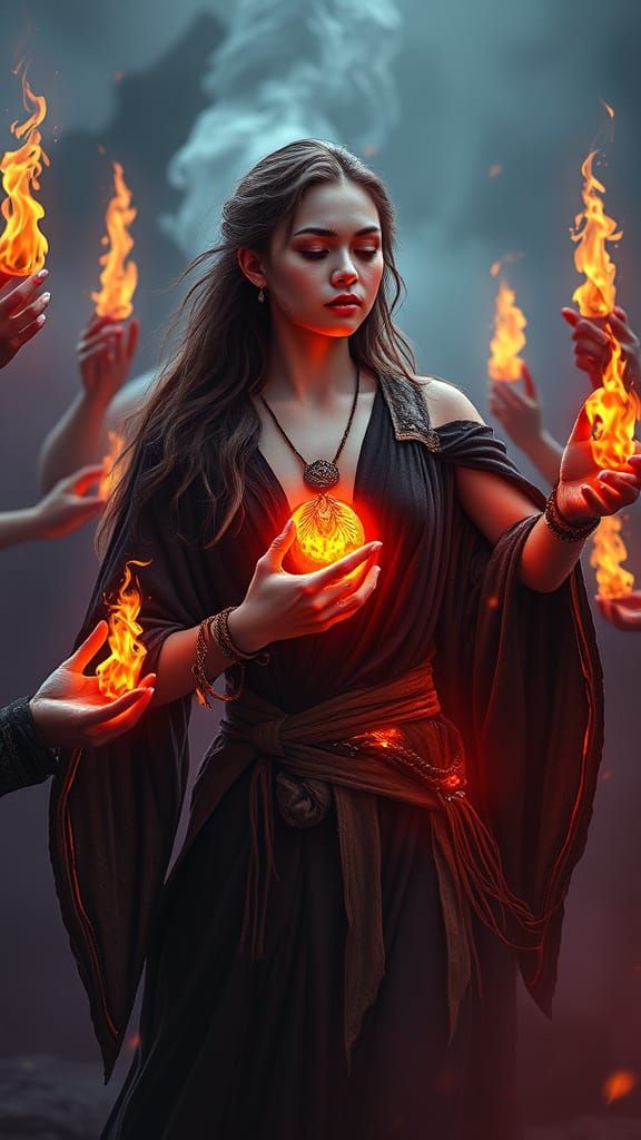 Fiery Transformation in a Surreal Realm