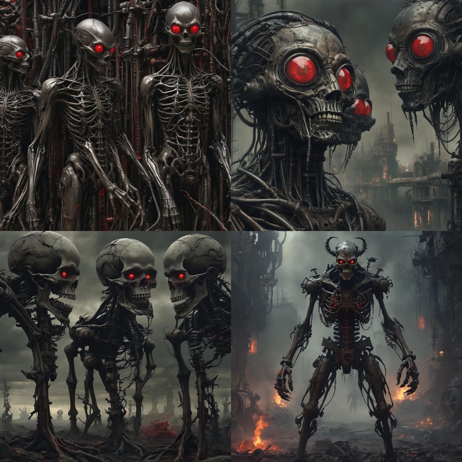 Mechanical Demons in Surreal Horror Landscape