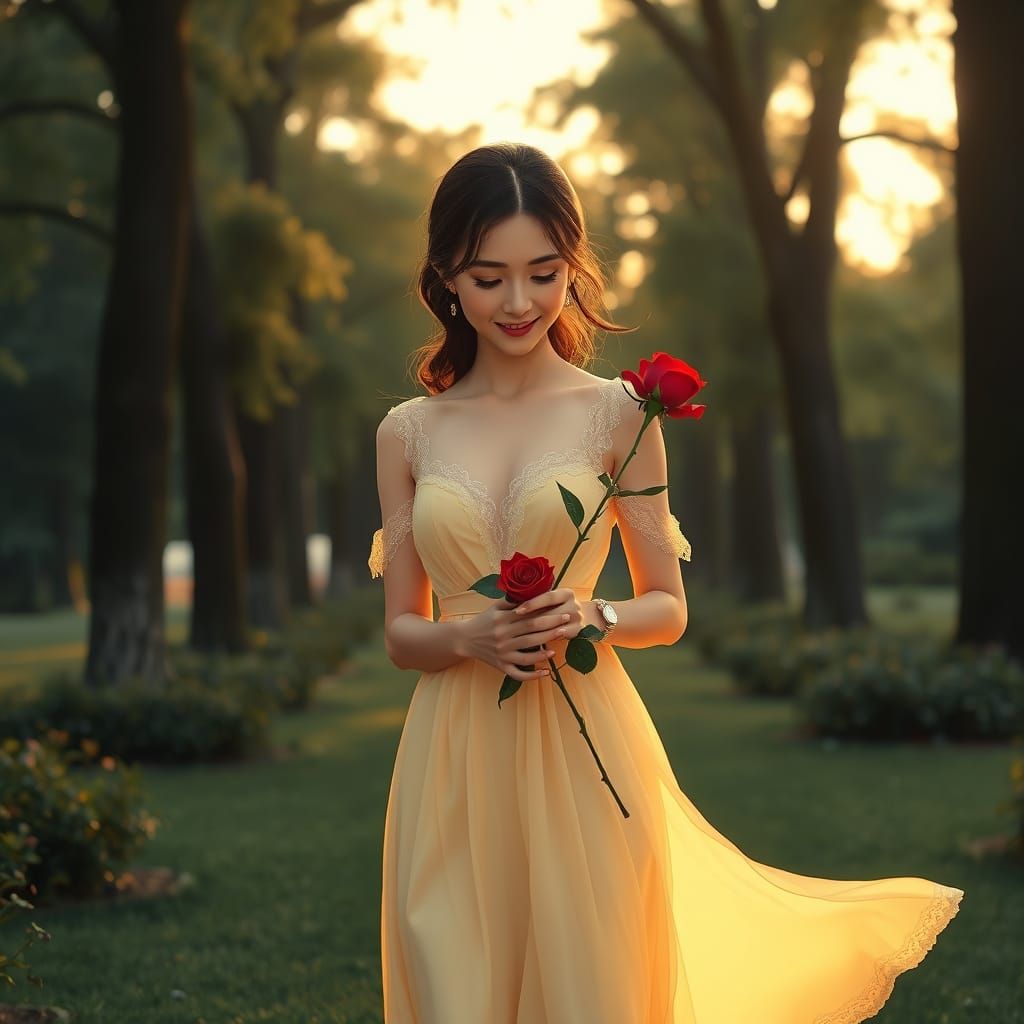 Ethereal Beauty in a Tranquil Evening Scene