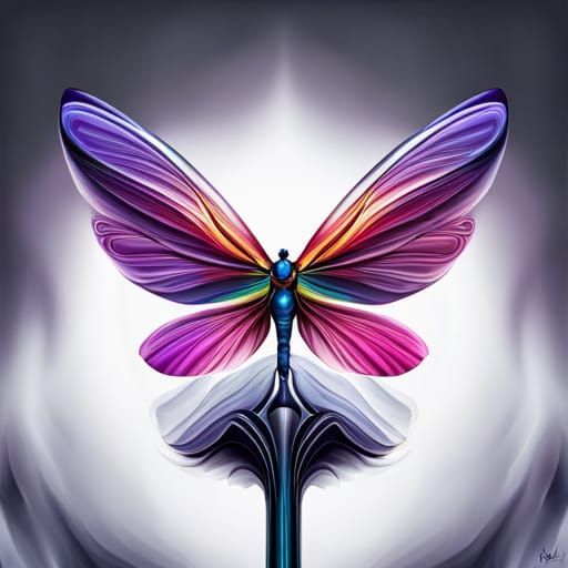 Hyperdetailed Dragonfly in Digital Splash Art Style